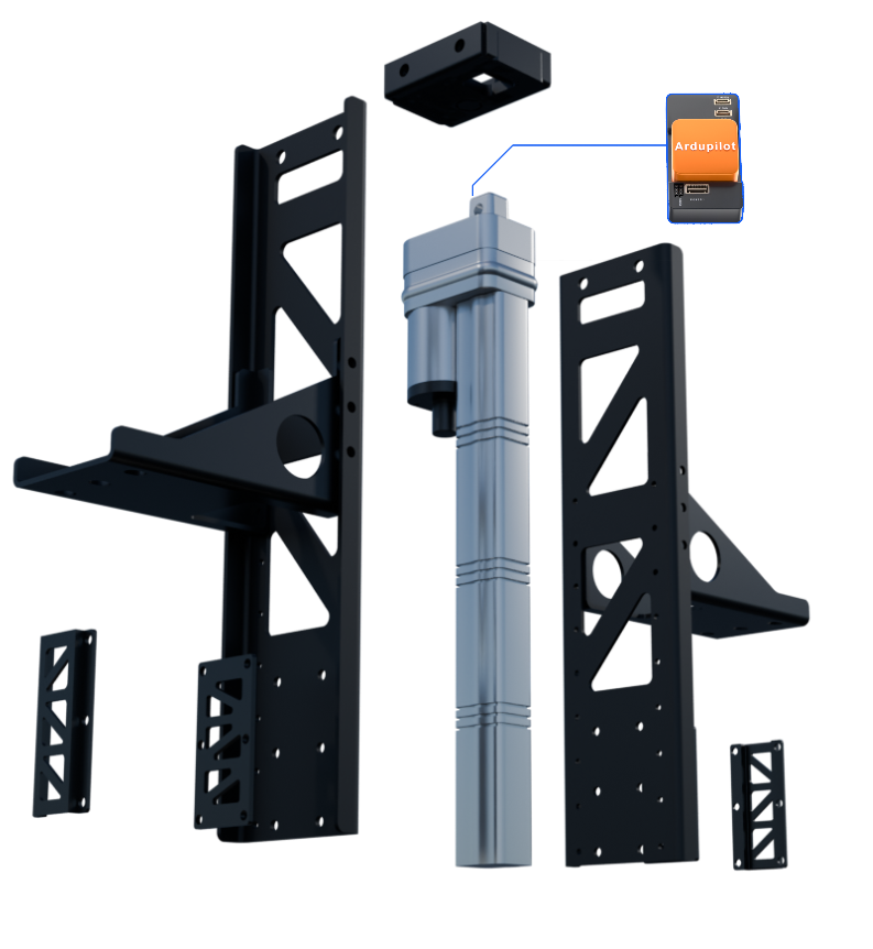 The Modular Immersion Bracket provides a controlled deployment solution for submersible payloads and sensors. Built for versatility, it supports multiple configurations and seamless integration with sonar, ADCP, and other monitoring equipment.
Contego - Immersion bracket linear actuator  - usv for marine robotics