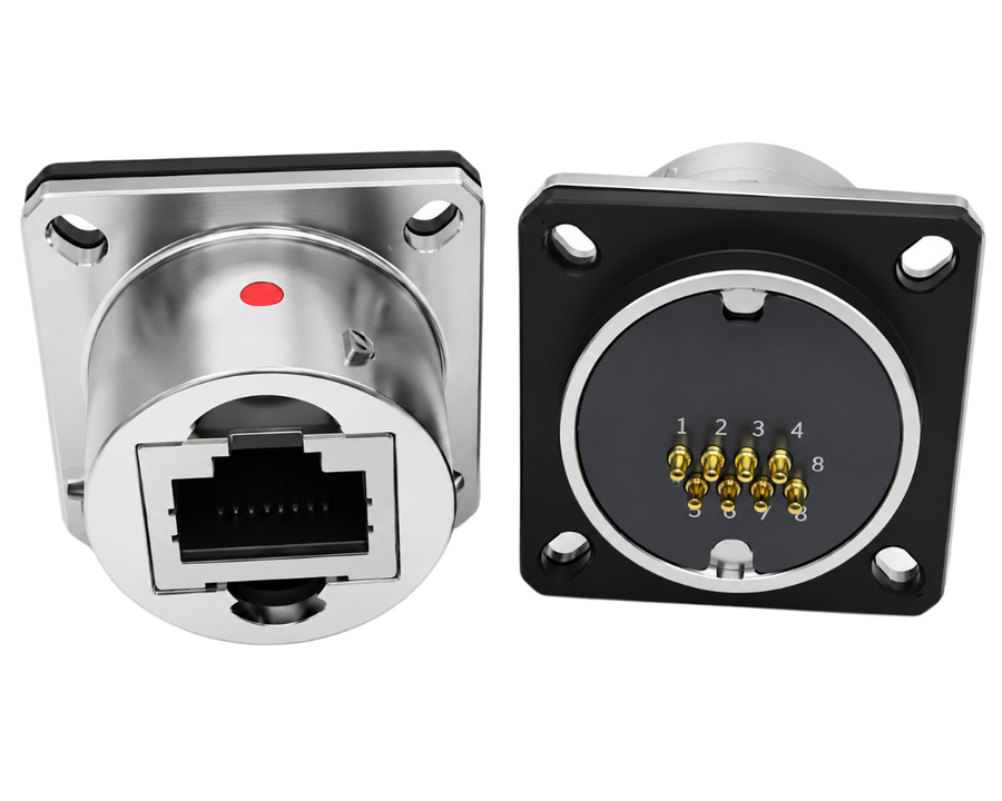 Stainless steel / Aluminum panel mount connectors & plugs. USB3/HDMI/RJ45/other
Contego - Panel Mount Connectors Plugs - USV