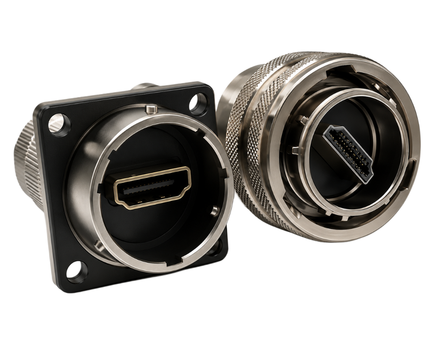 Stainless steel / Aluminum panel mount connectors & plugs. USB3/HDMI/RJ45/other
Contego - Panel Mount Connectors Plugs - USV