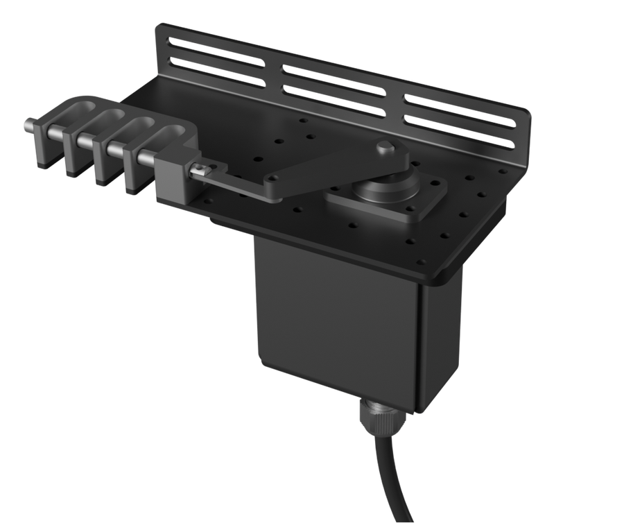 marine servo, IP67 waterproof servo, submersible servo, ROV servo, marine harness, panel mount connector, payload release, USV winch.