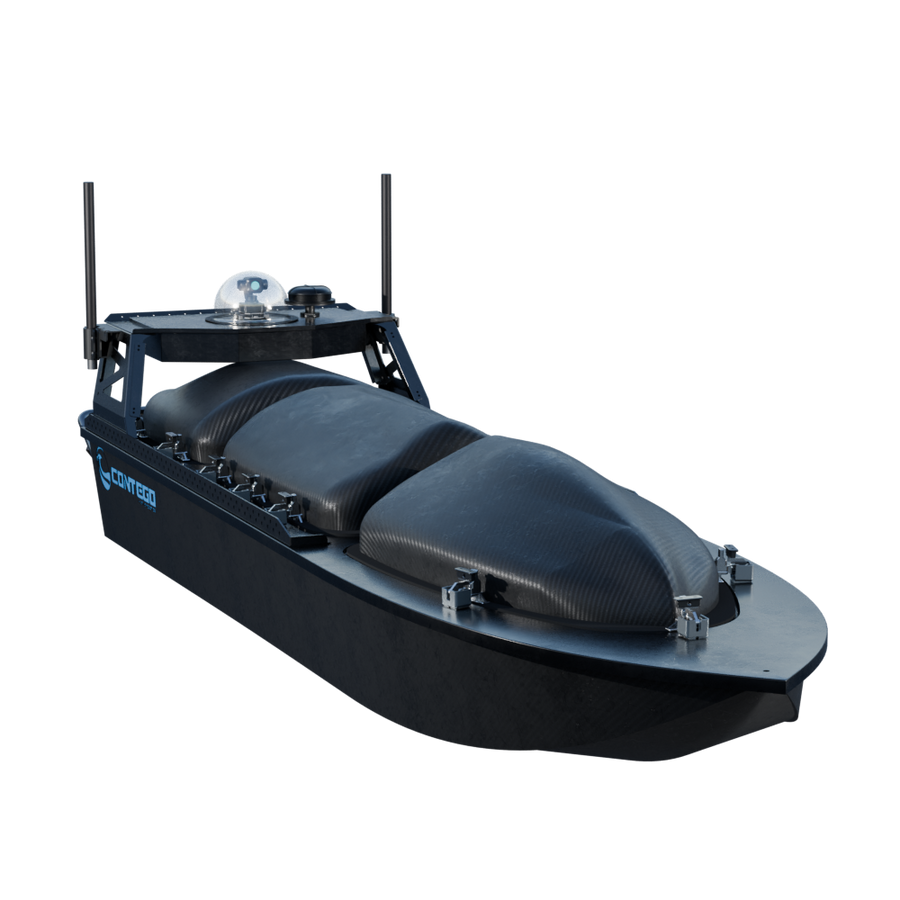 autonomous surface vessel, marine robotics, unmanned surface vessel, modular USV, hydrographic survey, water sampling, payload deployment.