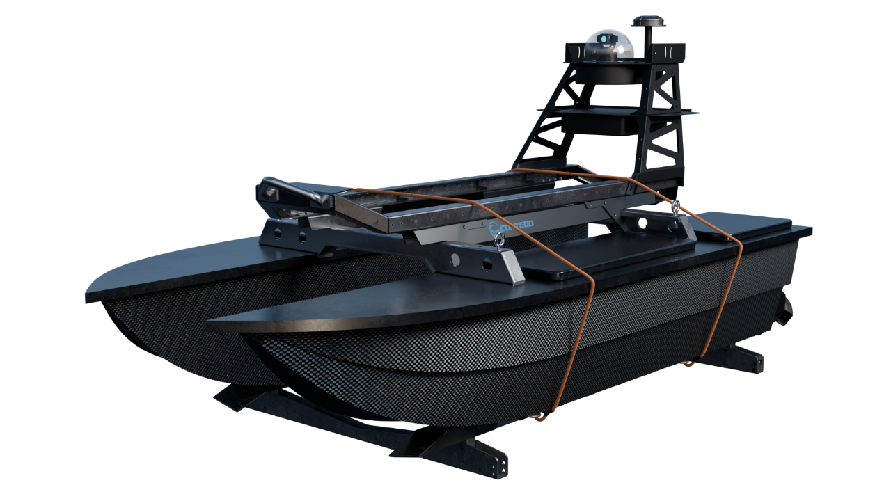 catamaran USV, autonomous surface vessel, marine robotics, unmanned surface vessel, modular USV, hydrographic survey, water sampling, payload deployment.
Contego_-_maven_210_docking-_usv_for_marine_robotics