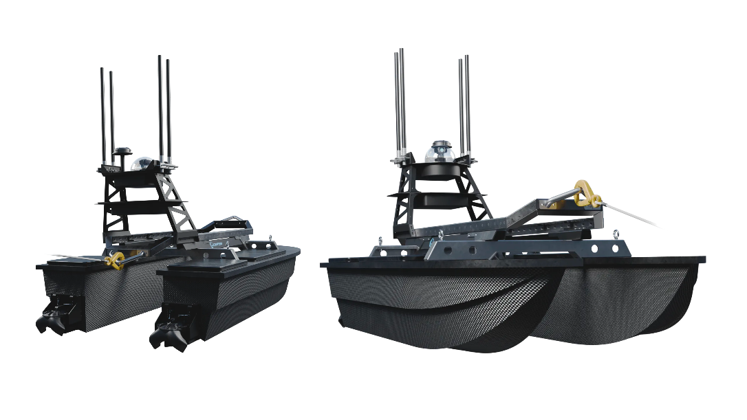 catamaran USV, autonomous surface vessel, marine robotics, unmanned surface vessel, modular USV, hydrographic survey, water sampling, payload deployment.
Contego_-_maven_210_towing-_usv_for_marine_robotics