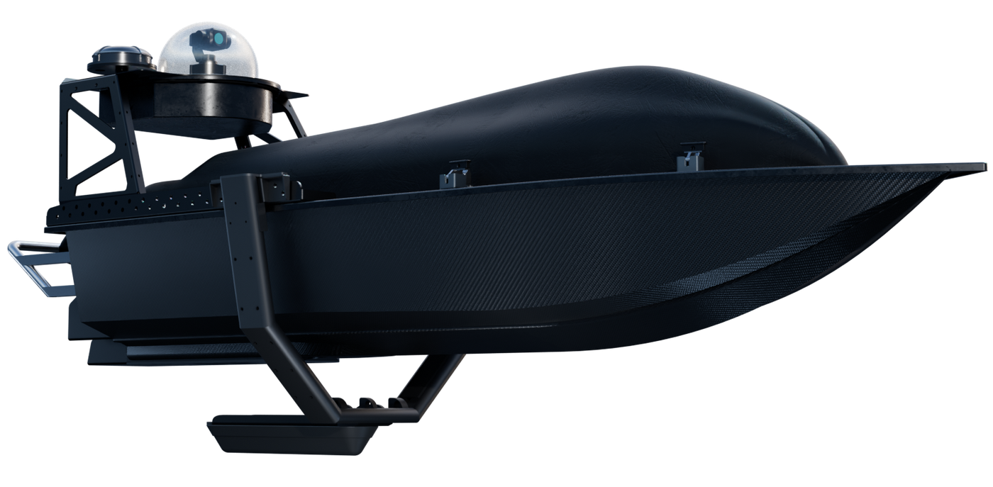mono-hull USV, compact unmanned surface vessel, shallow-water USV, jet-powered USV, autonomous marine platform.
Contego - viper 160 submersible bracket - usv for marine robotics