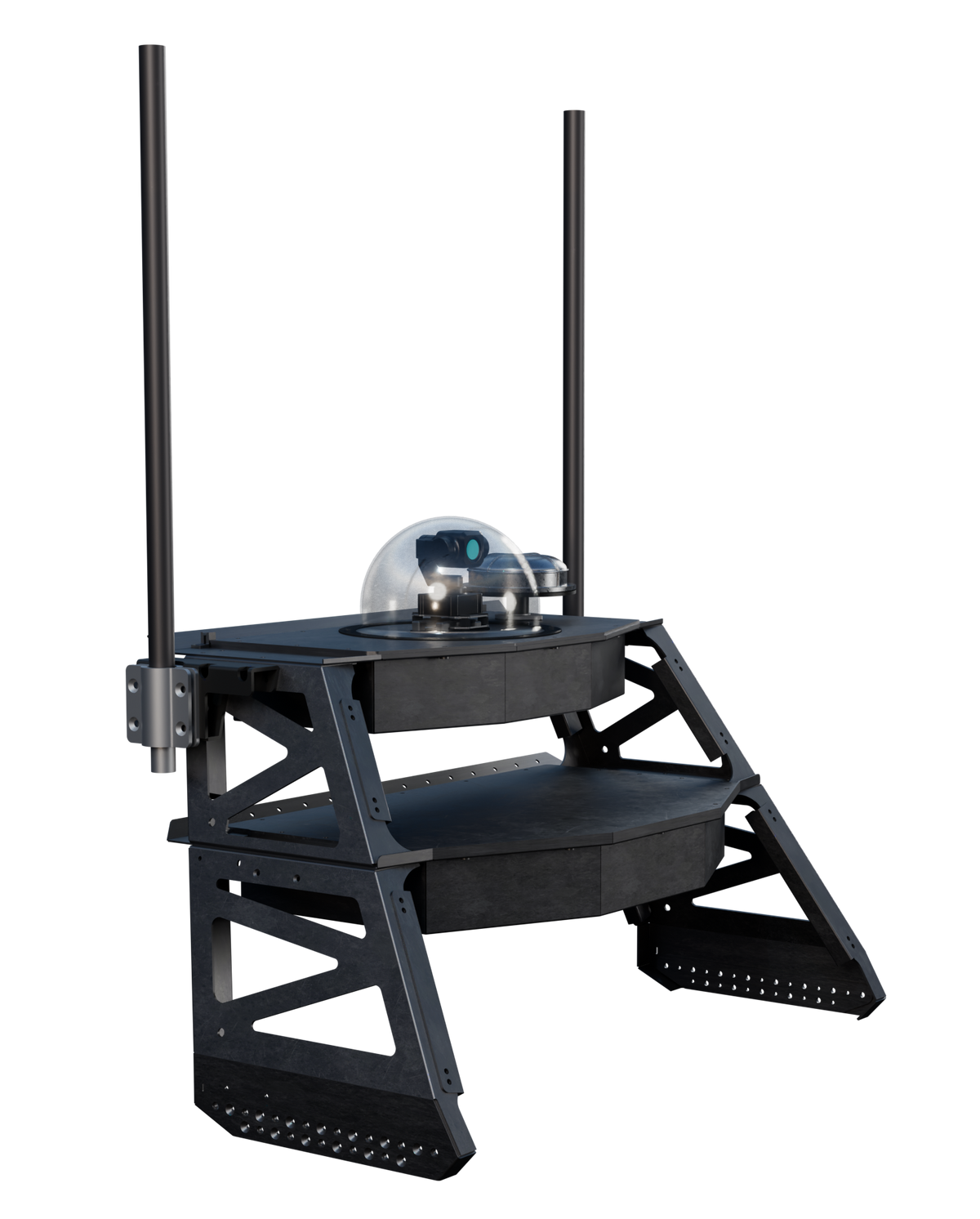 mono-hull USV, compact unmanned surface vessel, shallow-water USV, jet-powered USV, autonomous marine platform. Contego - viper 270 two floor bridge - usv for marine robotics